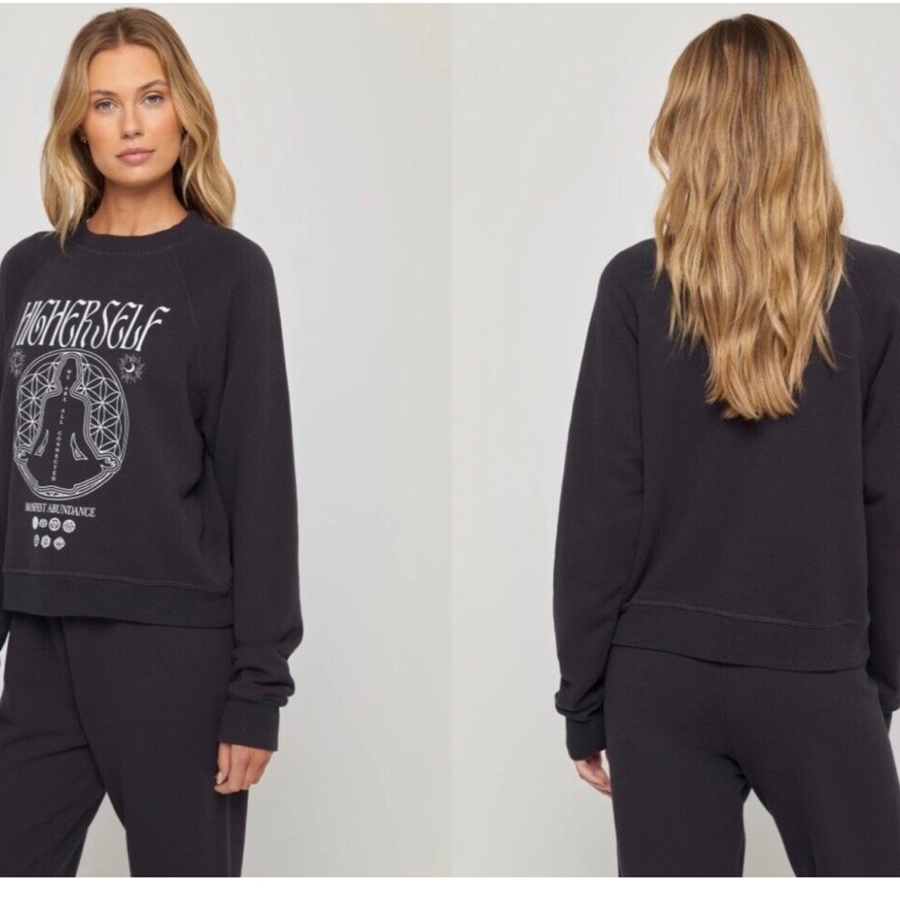 Spiritual Gangster Higher Self Forever Crew Pullover Sweatshirt, Black, NWT - Picture 2 of 3